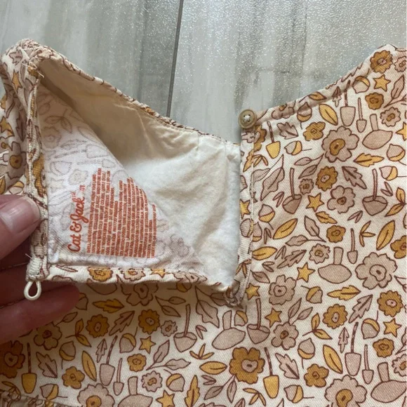 Cat & Jack Long Sleeve Fall Leaves Dress with Smocking, size 4T - Picture 8 of 9